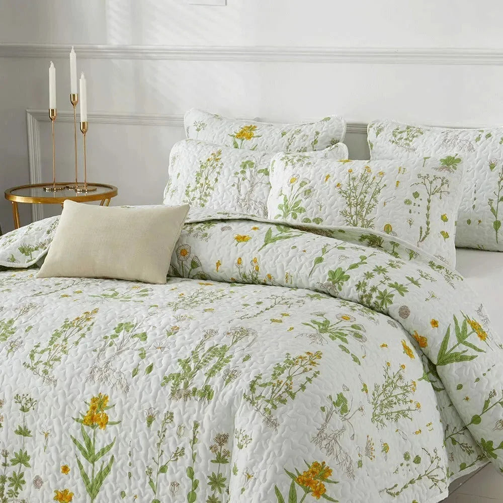 Quilted Coverlet & Pillowcases Set - Artistic Unleash