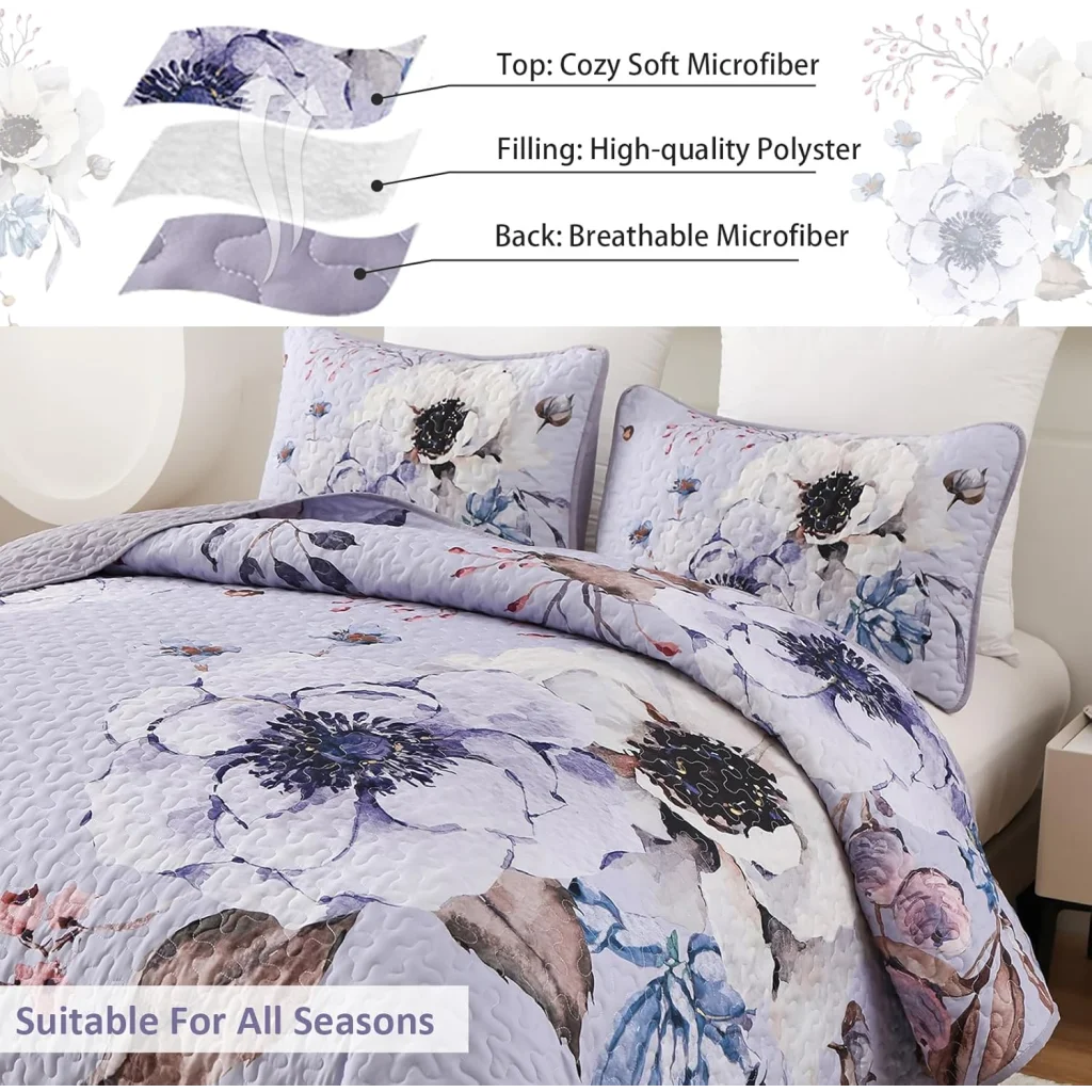 Quilted Coverlet & Pillowcases Set - Beautiful Comfortable
