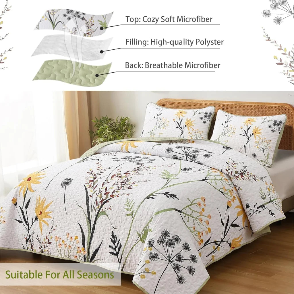 Quilted Coverlet & Pillowcases Set - Decorative Elevate