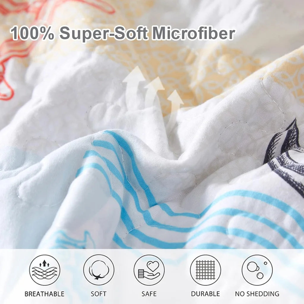 Quilted Coverlet & Pillowcases Set - Decorative Enhance