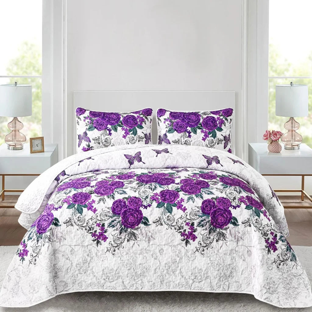 Quilted Coverlet & Pillowcases Set - Eclectic Add Unique