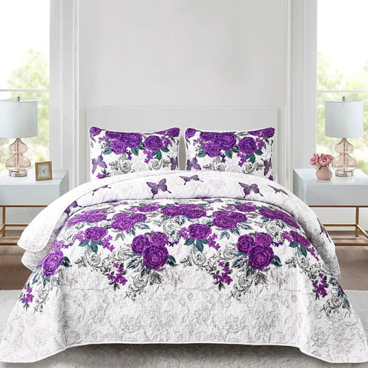 Quilted Coverlet & Pillowcases Set - Eclectic Add Unique