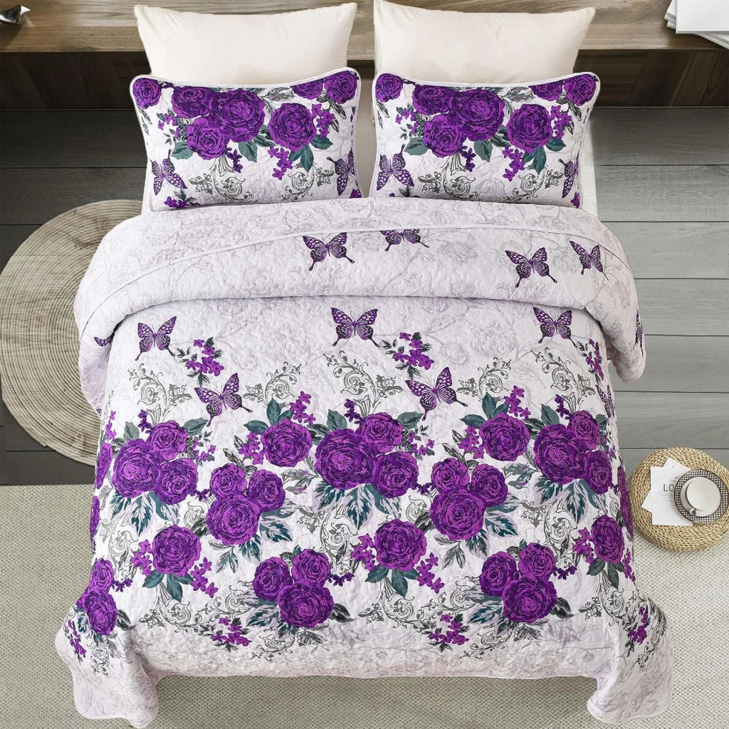 Quilted Coverlet & Pillowcases Set - Eclectic Add Unique