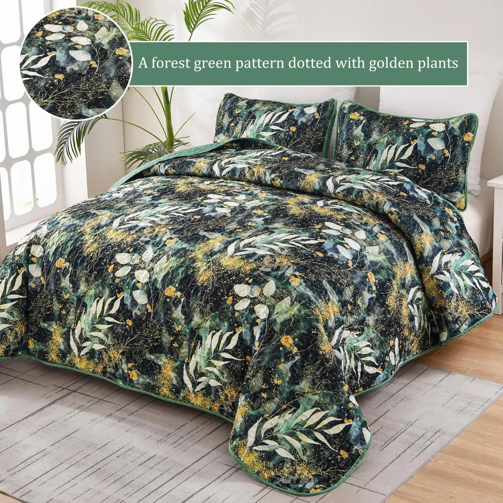 Quilted Coverlet & Pillowcases Set - Lush Soft & Cozy Feel
