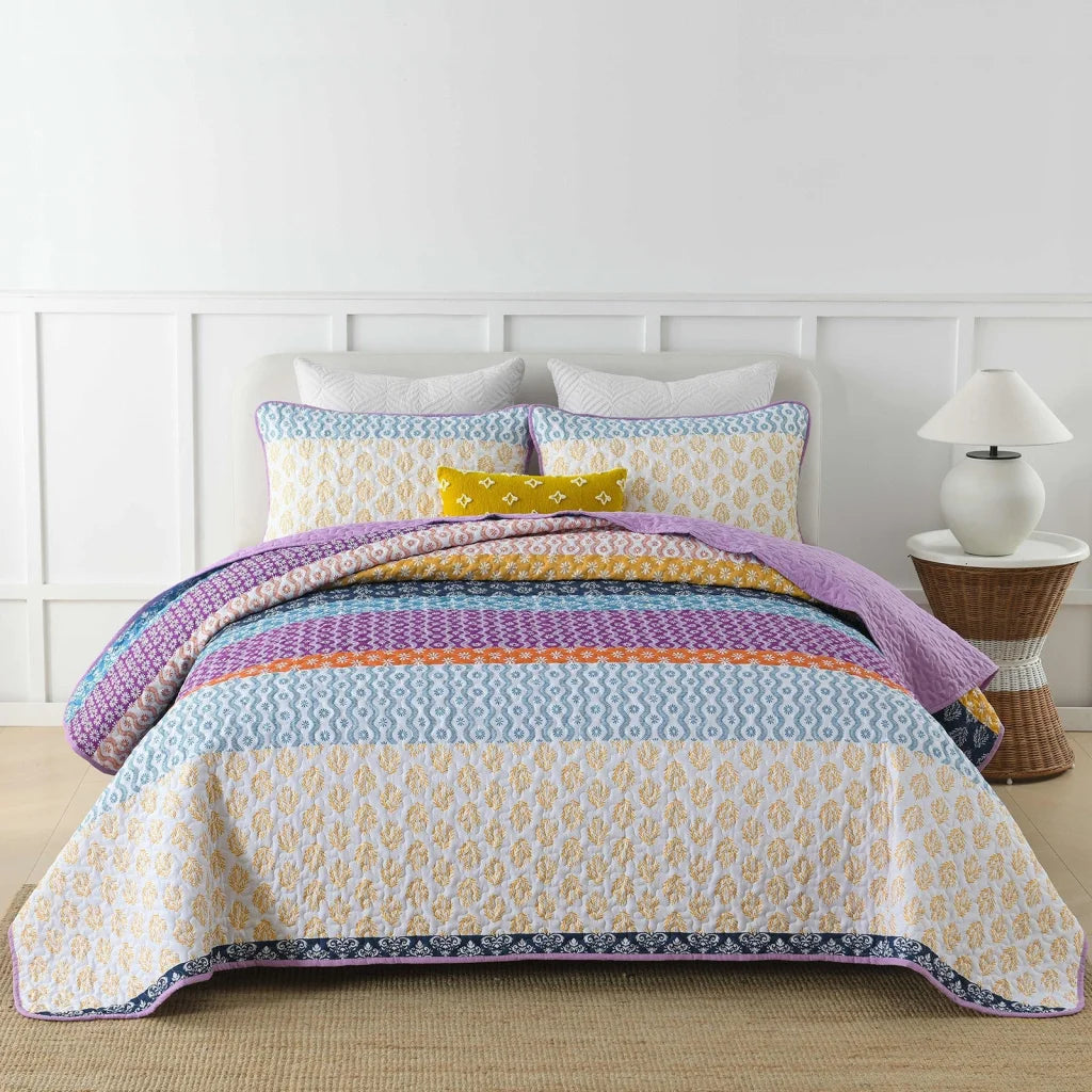 Quilted Coverlet & Pillowcases Set - Quirky Add Personality