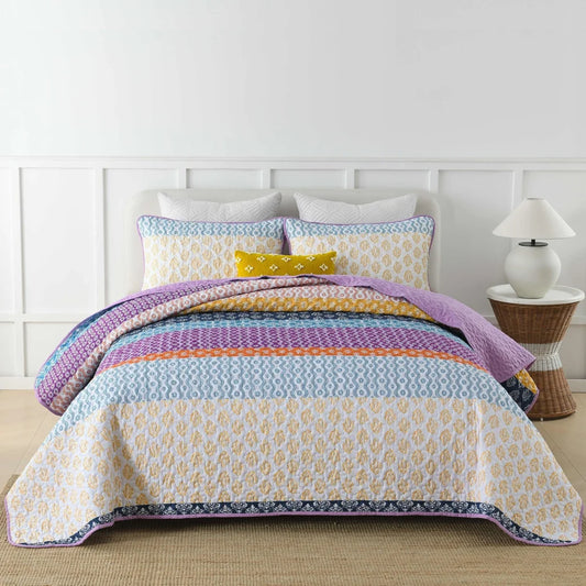 Quilted Coverlet & Pillowcases Set - Quirky Add Personality