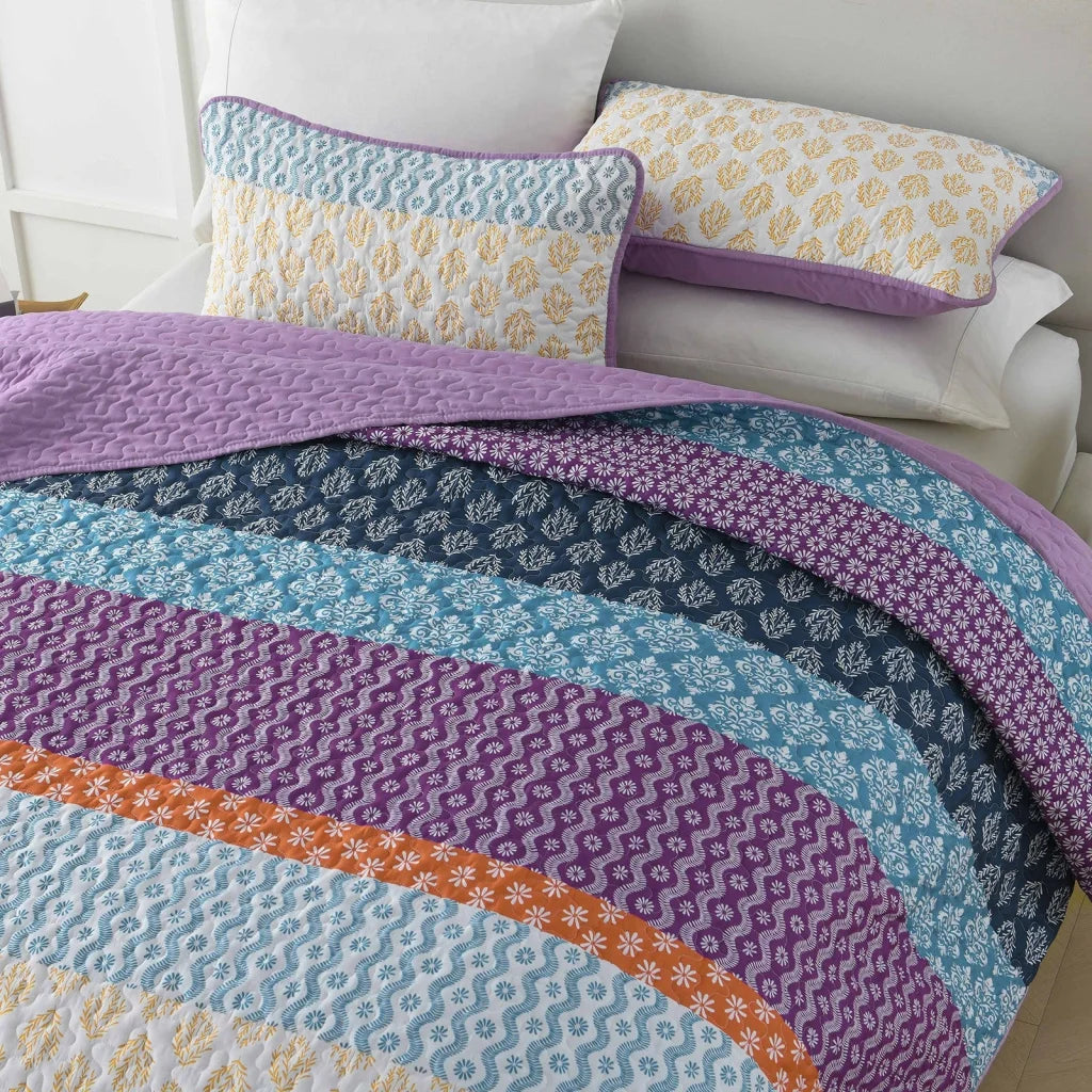 Quilted Coverlet & Pillowcases Set - Quirky Add Personality