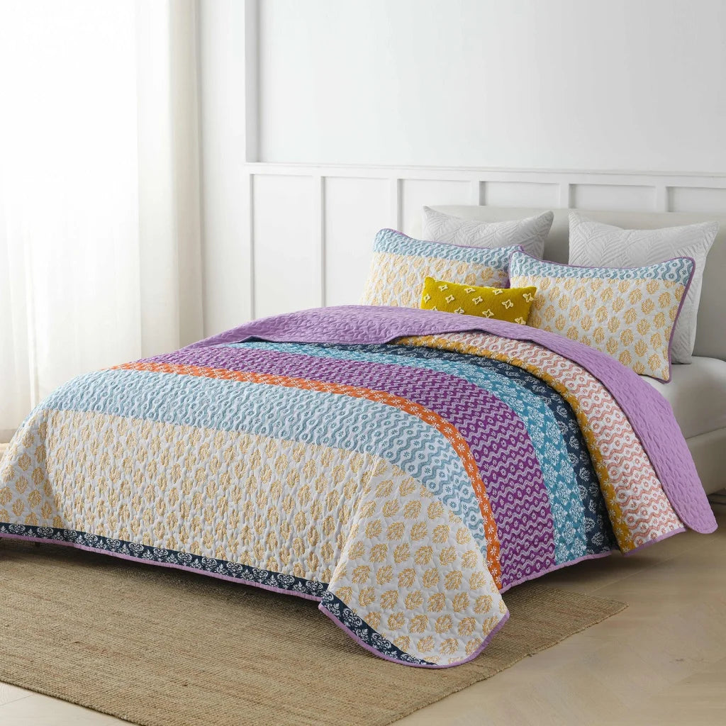 Quilted Coverlet & Pillowcases Set - Quirky Add Personality