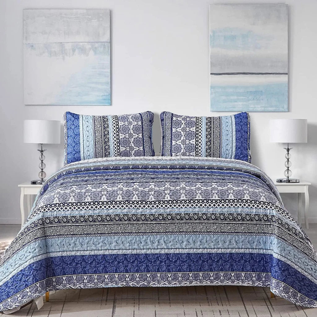 Quilted Coverlet & Pillowcases Set - Sophisticated Timeless