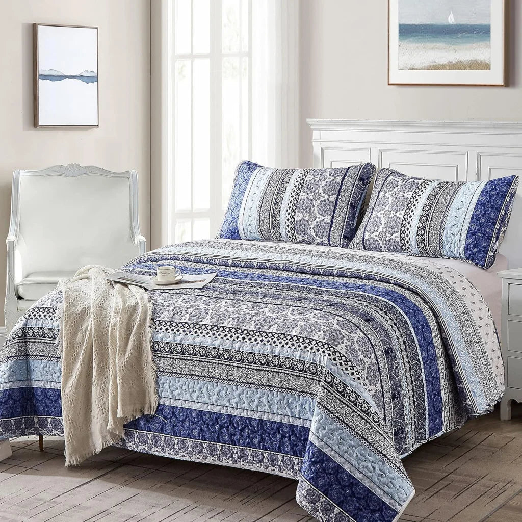 Quilted Coverlet & Pillowcases Set - Sophisticated Timeless