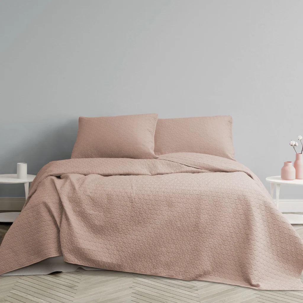Quilted Coverlet Set Queen/King - Ardor Chloe Powder Pink