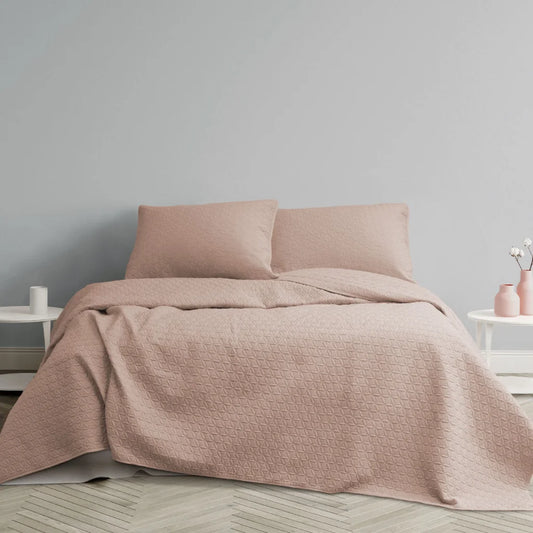 Quilted Coverlet Set Queen/King - Ardor Chloe Powder Pink