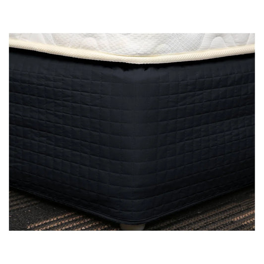 Quilted Valance Easy Fit - Black Single - Home & Garden