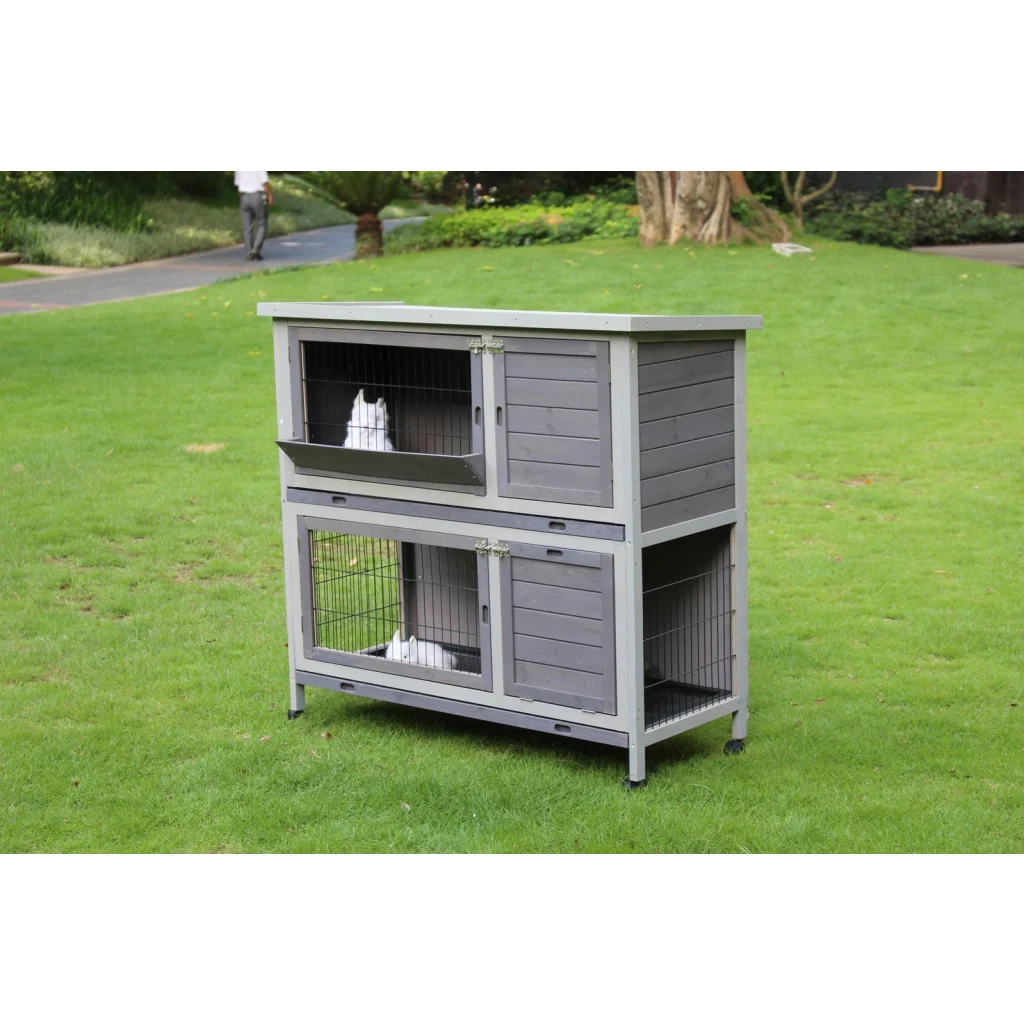 Rabbit Hutch 110cm XL Double Storey Guinea Pig Ferret Cat