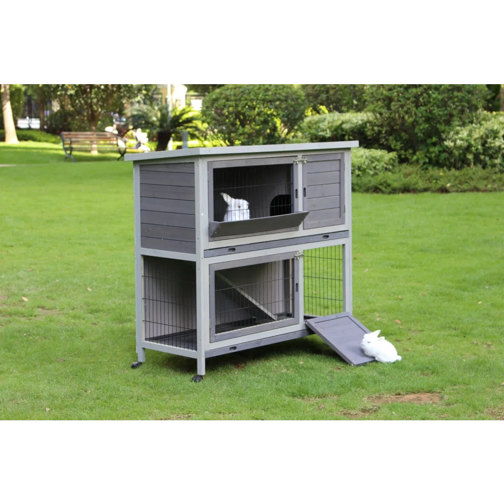 Rabbit Hutch 110cm XL Double Storey Guinea Pig Ferret Cat