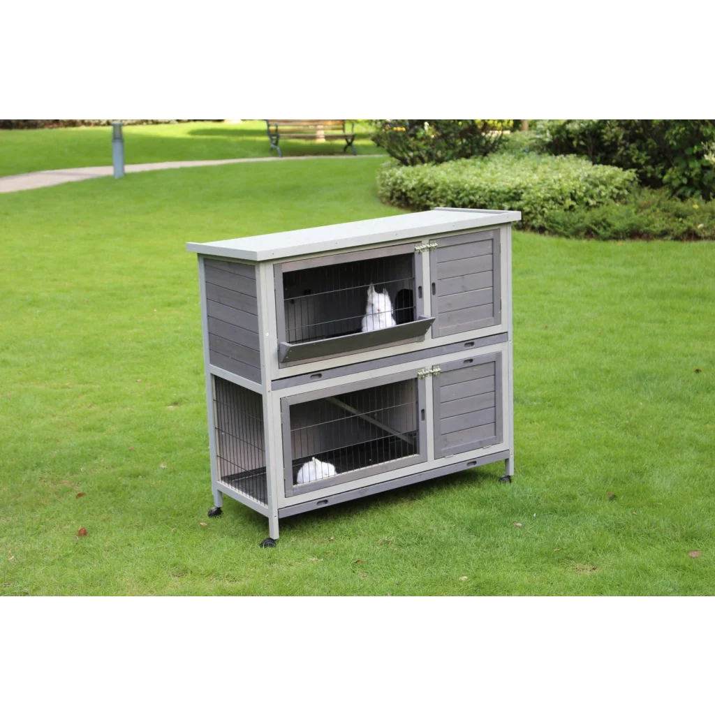 Rabbit Hutch 110cm XL Double Storey Guinea Pig Ferret Cat