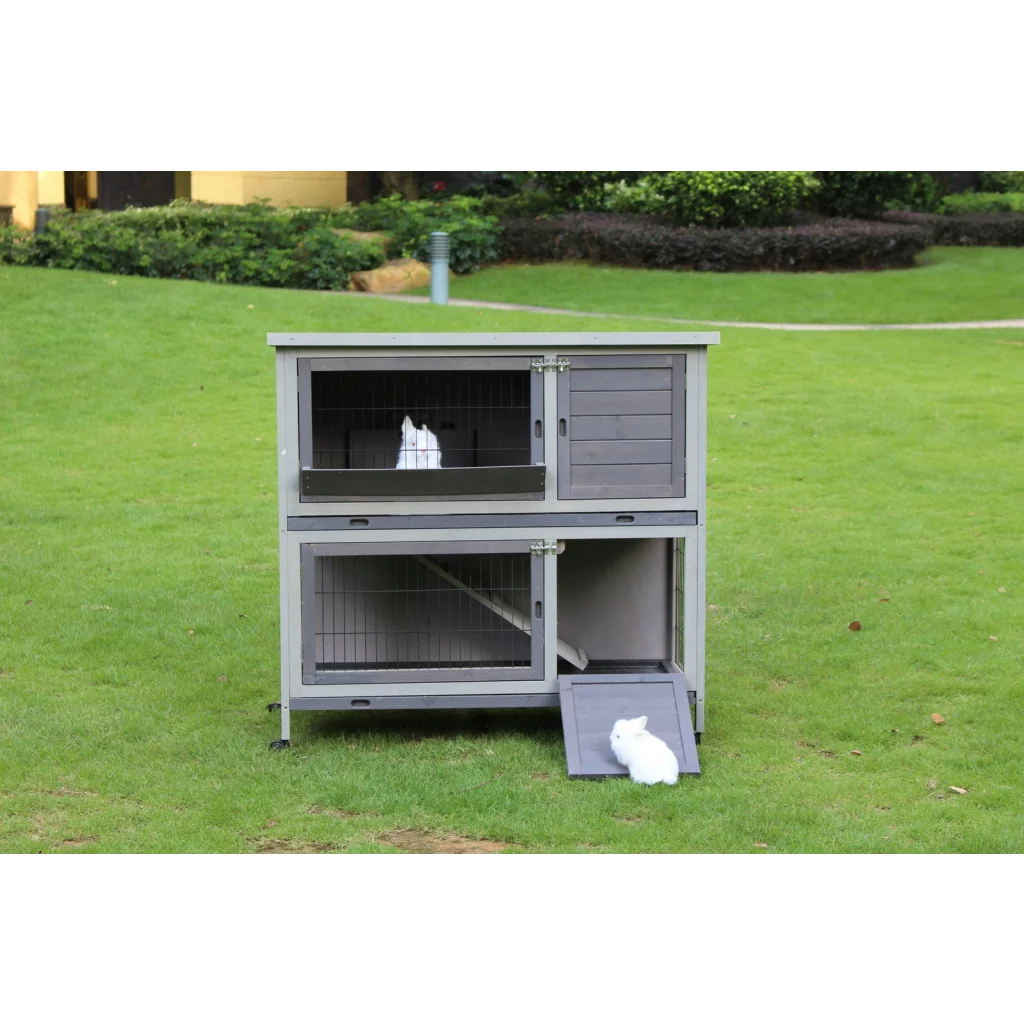 Rabbit Hutch 110cm XL Double Storey Guinea Pig Ferret Cat