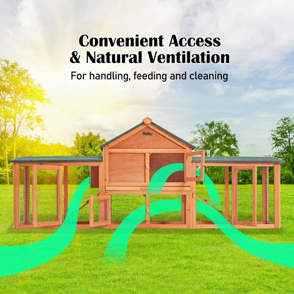 Rabbit Hutch Chicken Coop 204 x 45 x 85cm 2-Storey Cage