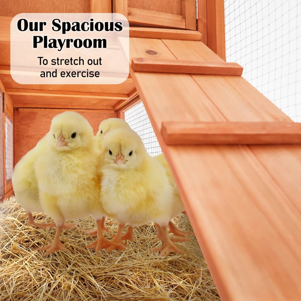 Rabbit Hutch Chicken Coop 204 x 45 x 85cm 2-Storey Cage