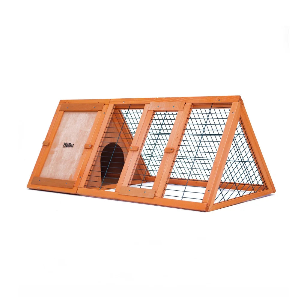 Rabbit Hutch Chicken Coop Triangle Cage Run 118 x 50 x 45cm