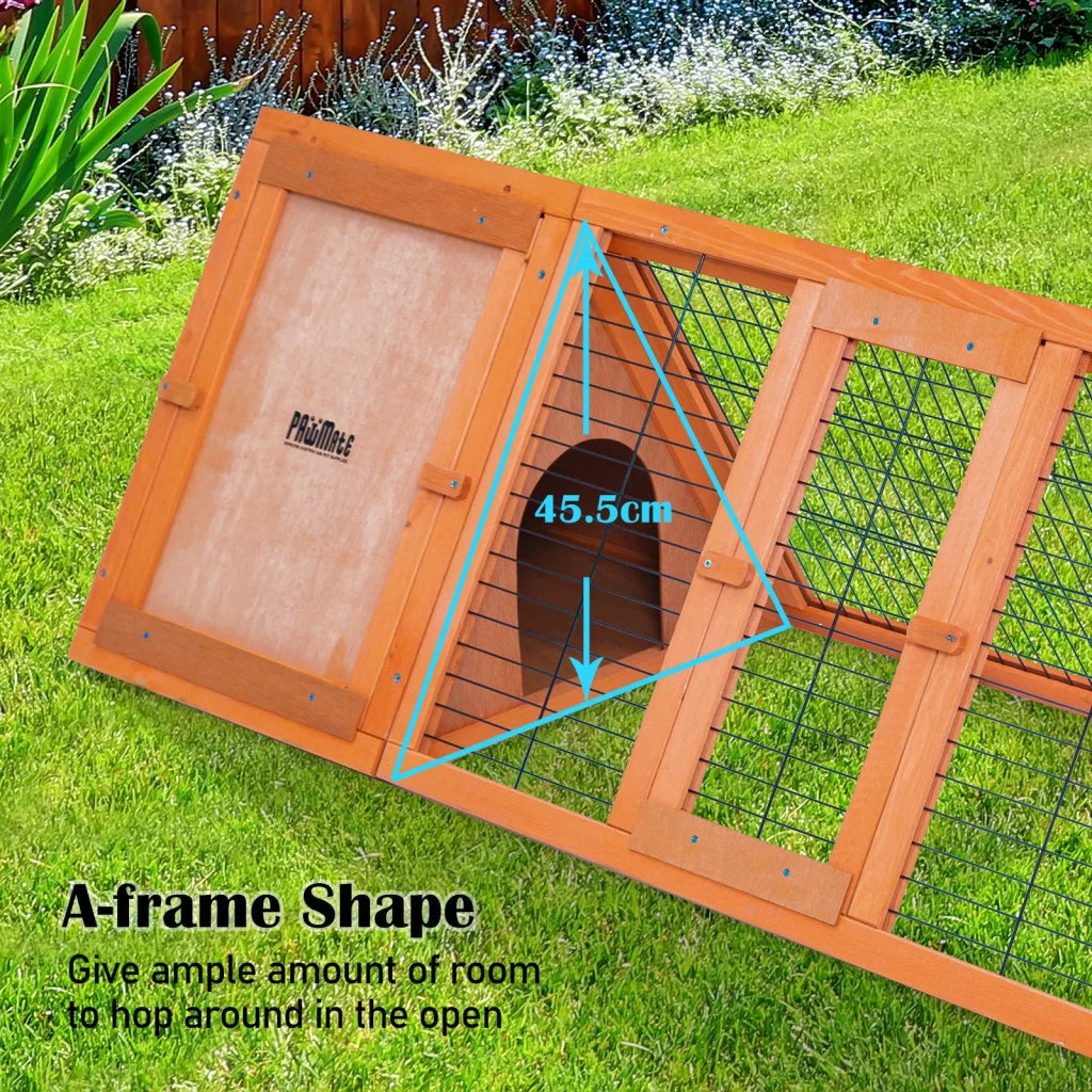 Rabbit Hutch Chicken Coop Triangle Cage Run 118 x 50 x 45cm