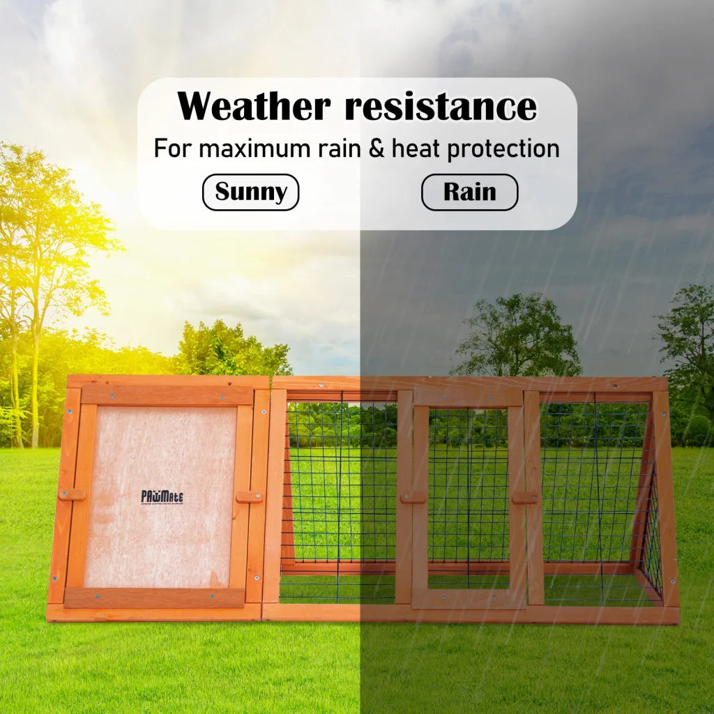 Rabbit Hutch Chicken Coop Triangle Cage Run 118 x 50 x 45cm