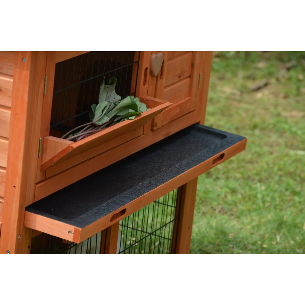 Rabbit Hutch Double Storey Guinea Pig Ferret Cage with Pull