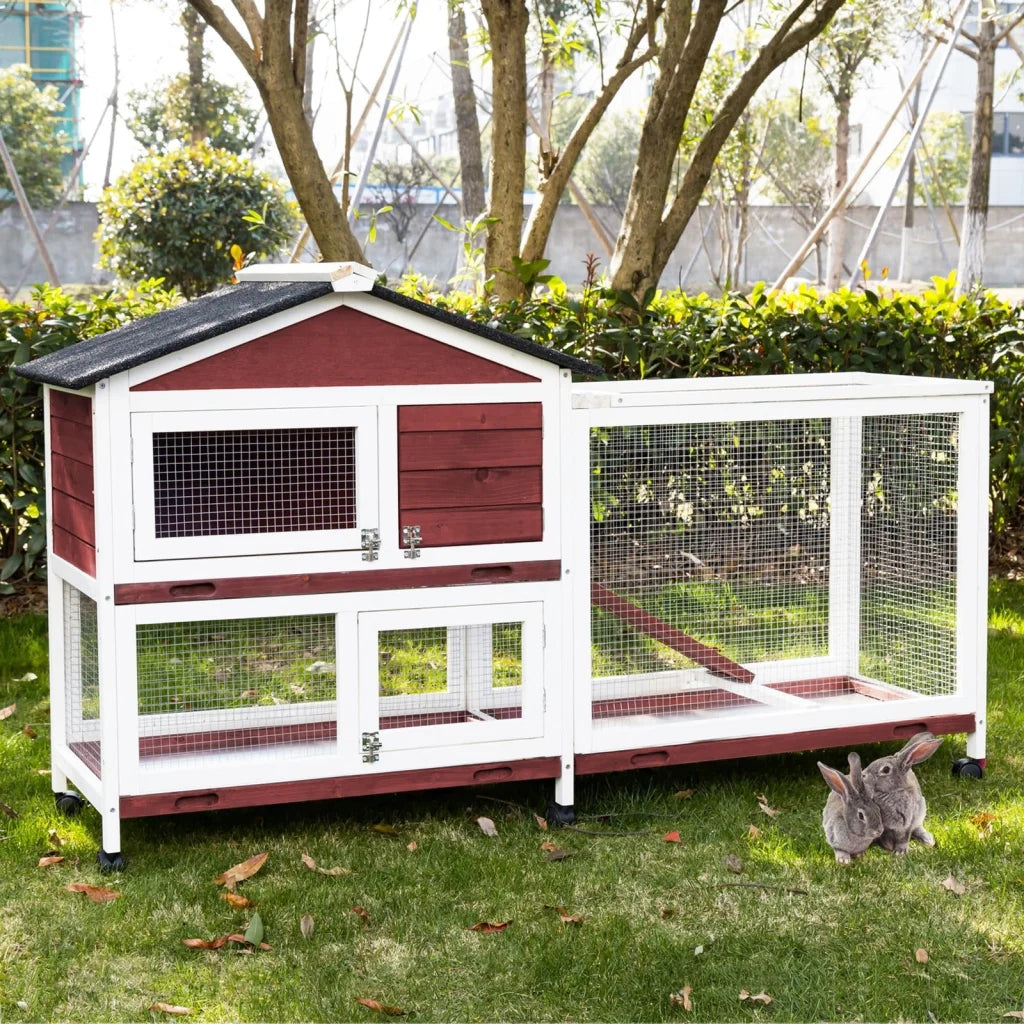 Rabbit Hutch Double Storey Large Guinea Pig Ferret Cage