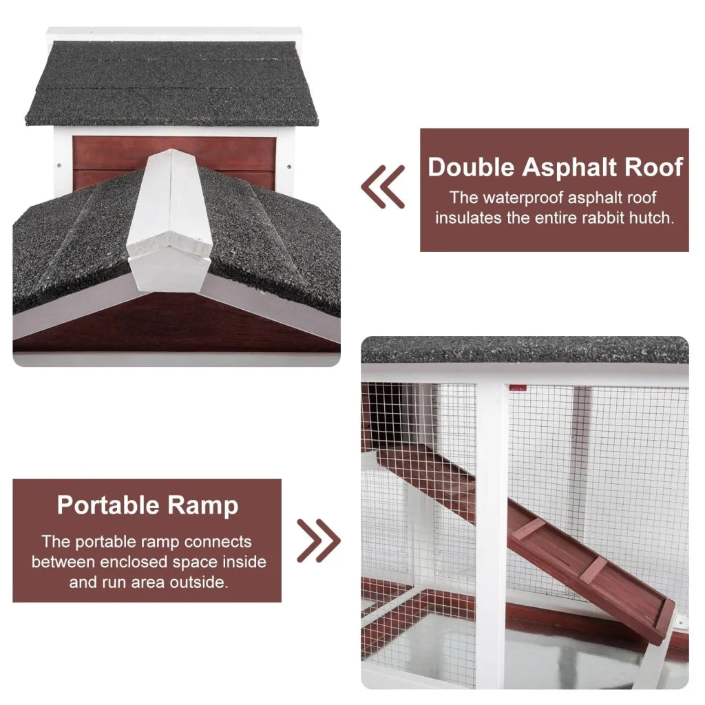 Rabbit Hutch Large Double Storey Guinea Pig Cat Cage Ferret