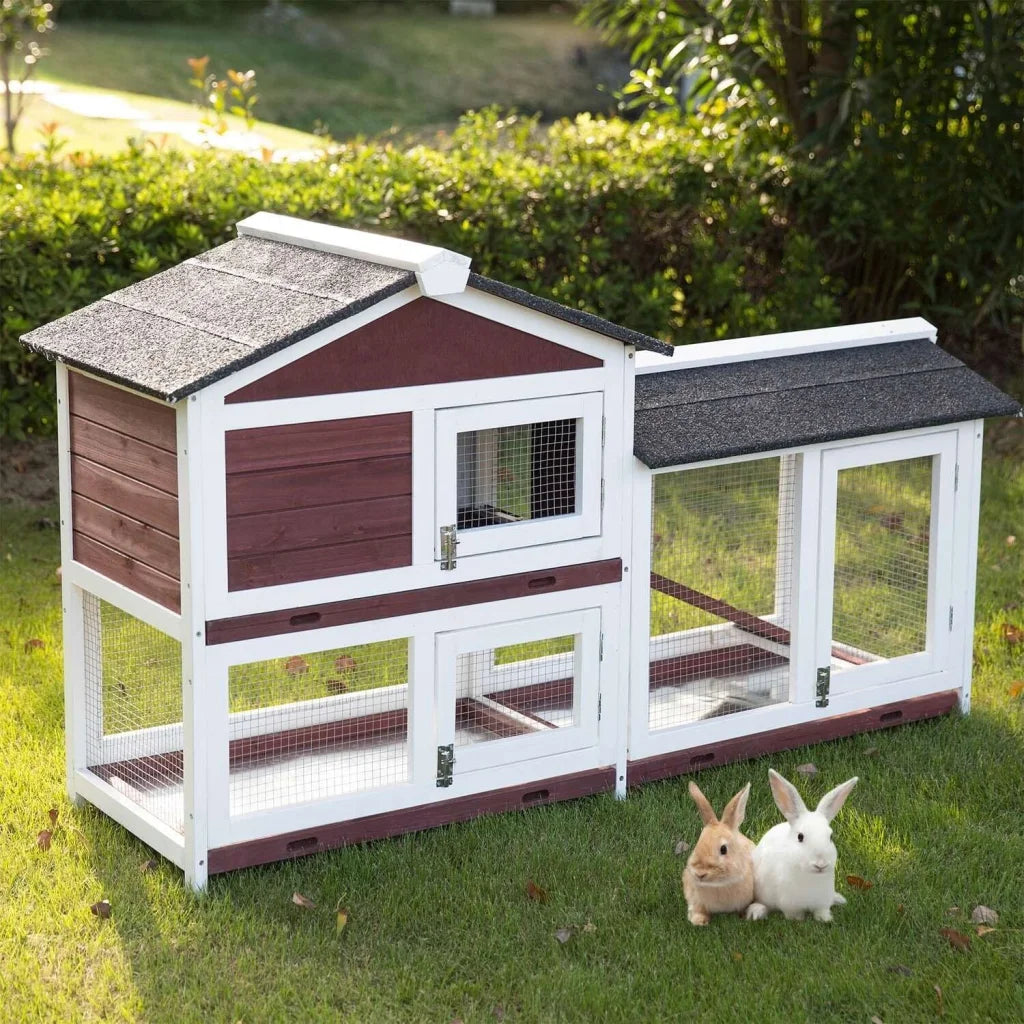Rabbit Hutch Large Double Storey Guinea Pig Cat Cage Ferret