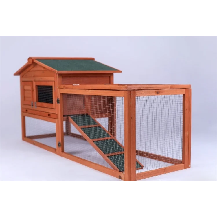 Rabbit Hutch Wooden Cage with Metal Run Guinea Pig Cage