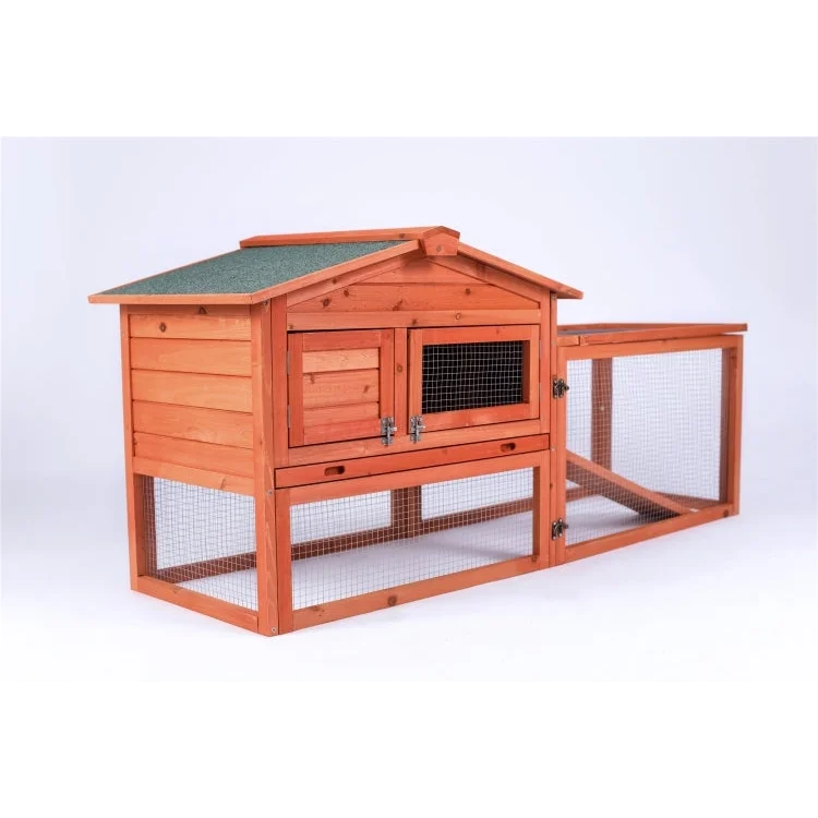 Rabbit Hutch Wooden Cage with Metal Run Guinea Pig Cage