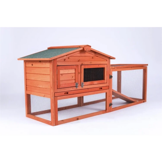 Rabbit Hutch Wooden Cage with Metal Run Guinea Pig Cage