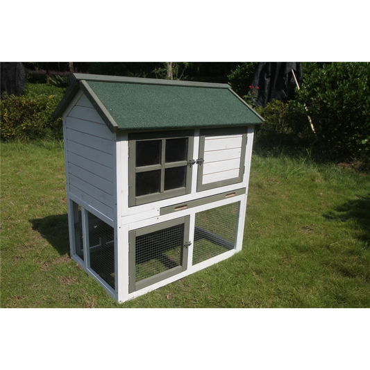Rabbit Hutch XL Double Storey Guinea Pig Ferret Cage - Pet