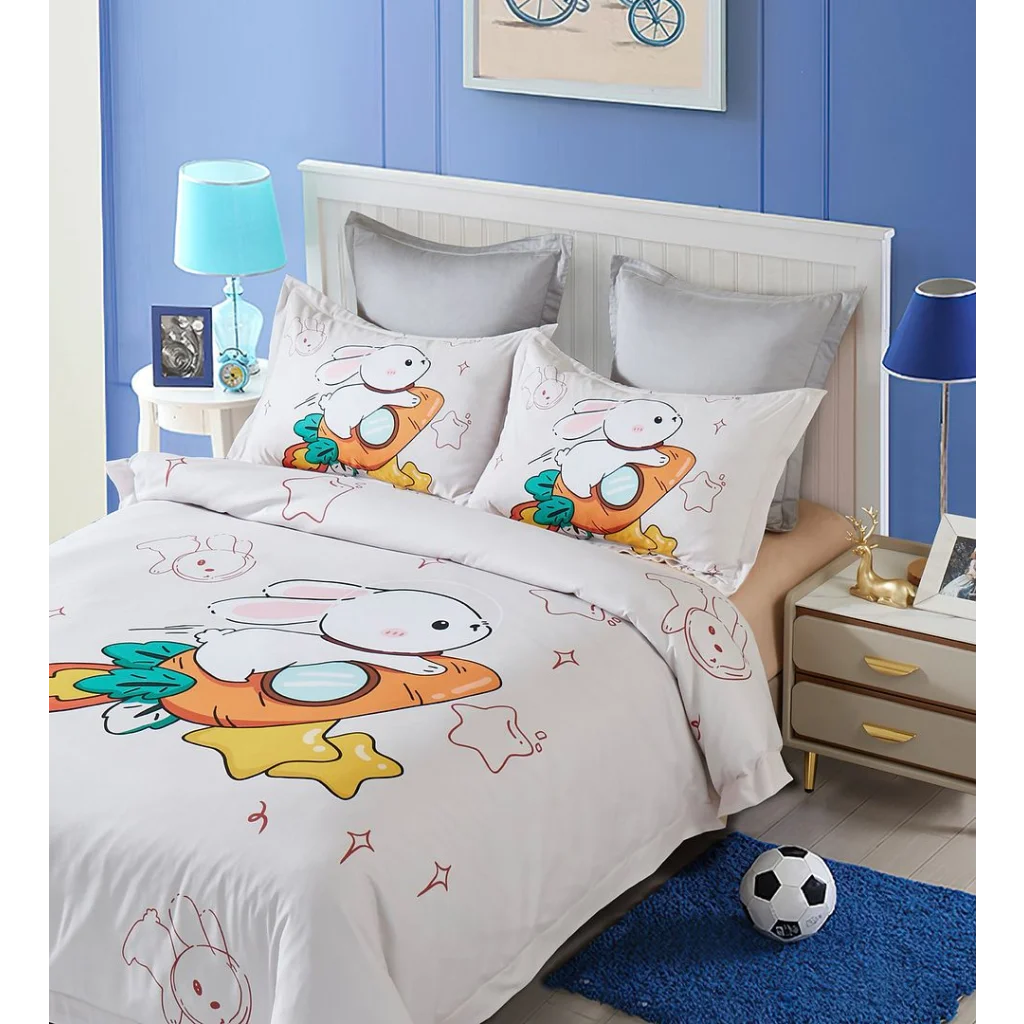 Rabbit Kids Quilt Cover Set - Double Size - Home & Garden