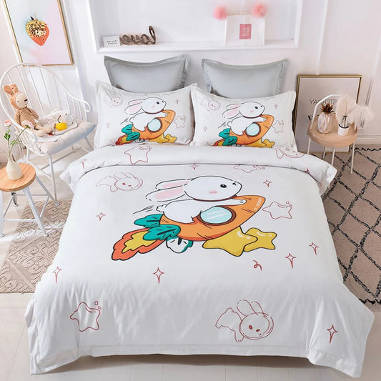 Rabbit Kids Quilt Cover Set - Single Size - Home & Garden