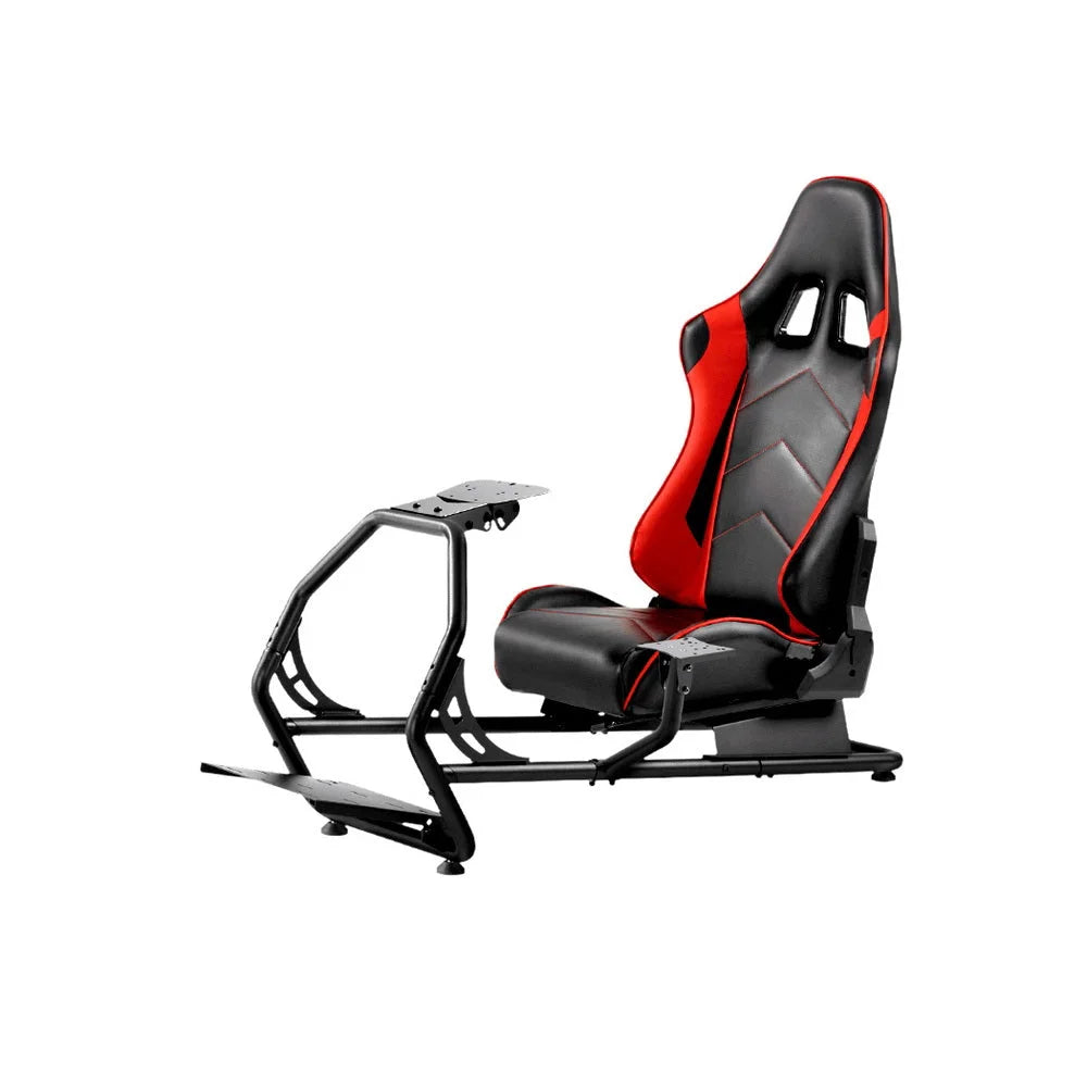 Gaming chair with upholstered seat and curved back
