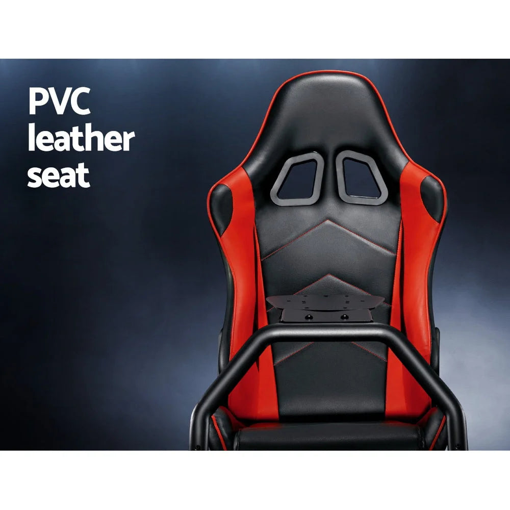 Gaming chair with cushioned seat and backrest