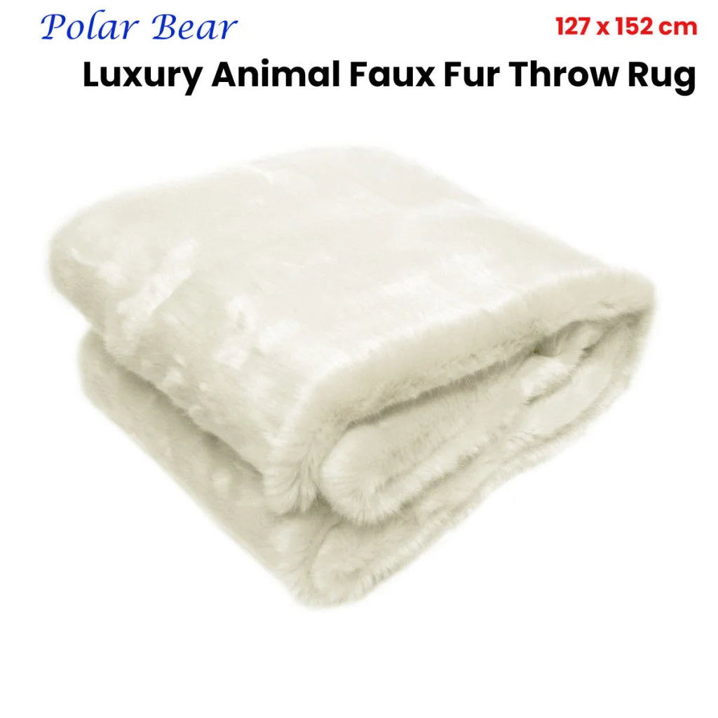 Radisson Polar Bear Luxury Animal Faux Fur Throw Rug - 127