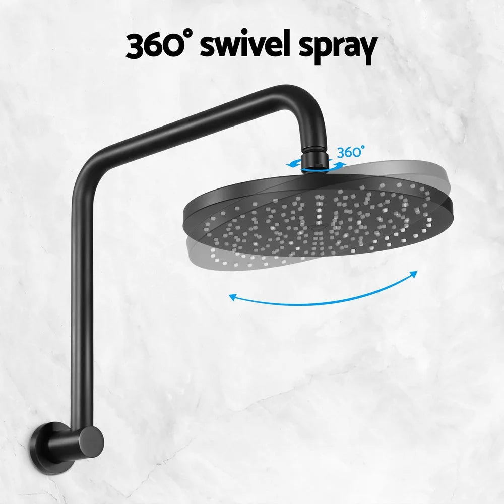 Rain Shower Head 9’’ Overhead High-Pressure Swivel - Black