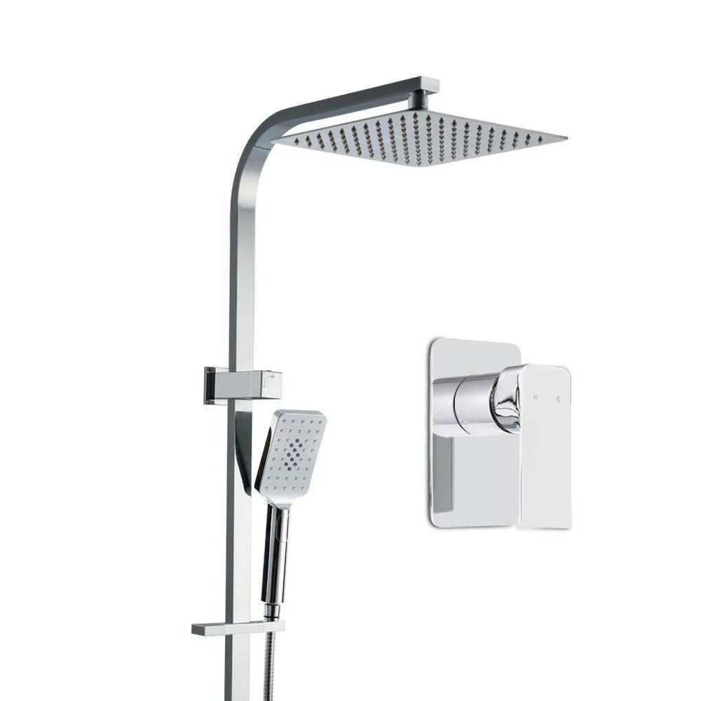 Shower head with chrome finish and mixer controls