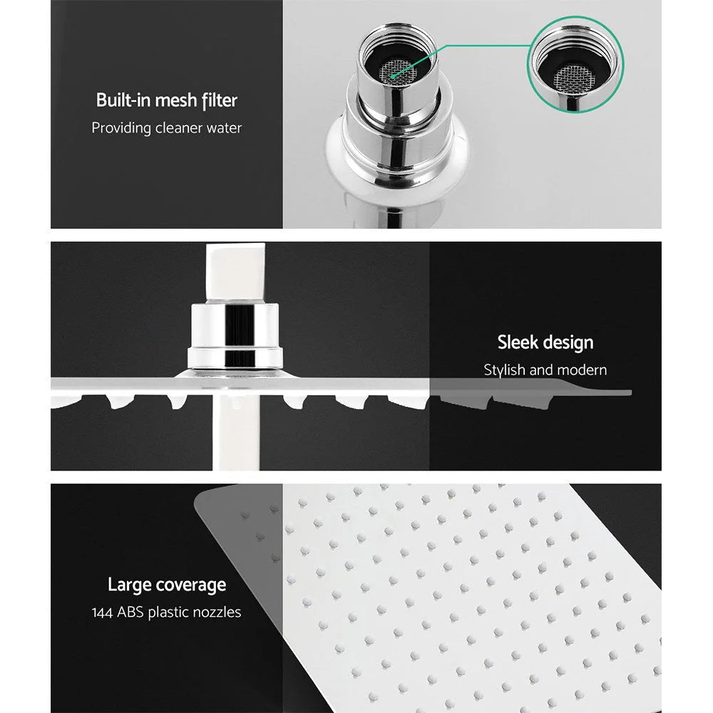 Rain Shower Head Set 10’’ Round Handheld High Pressure Wall