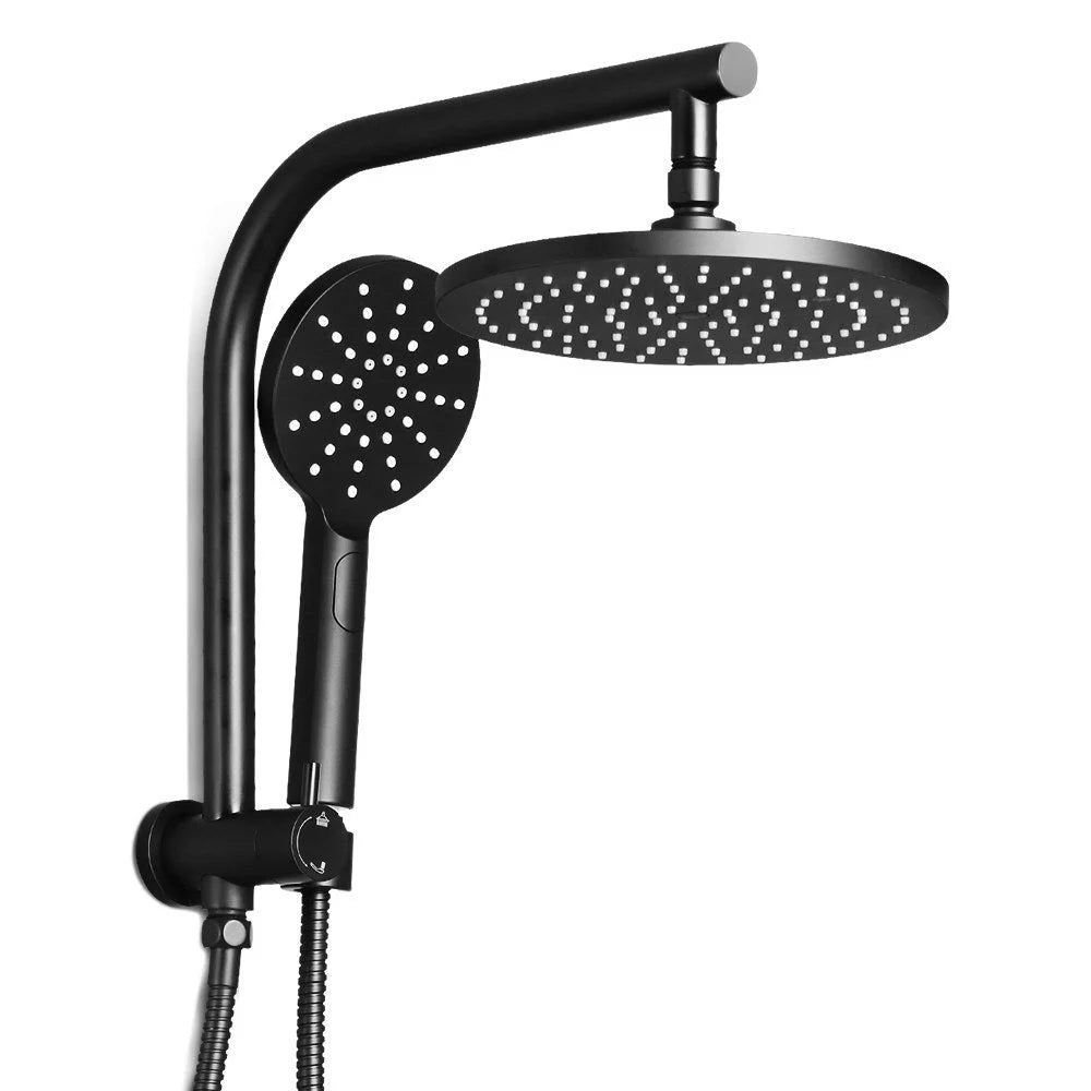 Rain Shower Head Set 9″ Round Handheld High‑Pressure Black