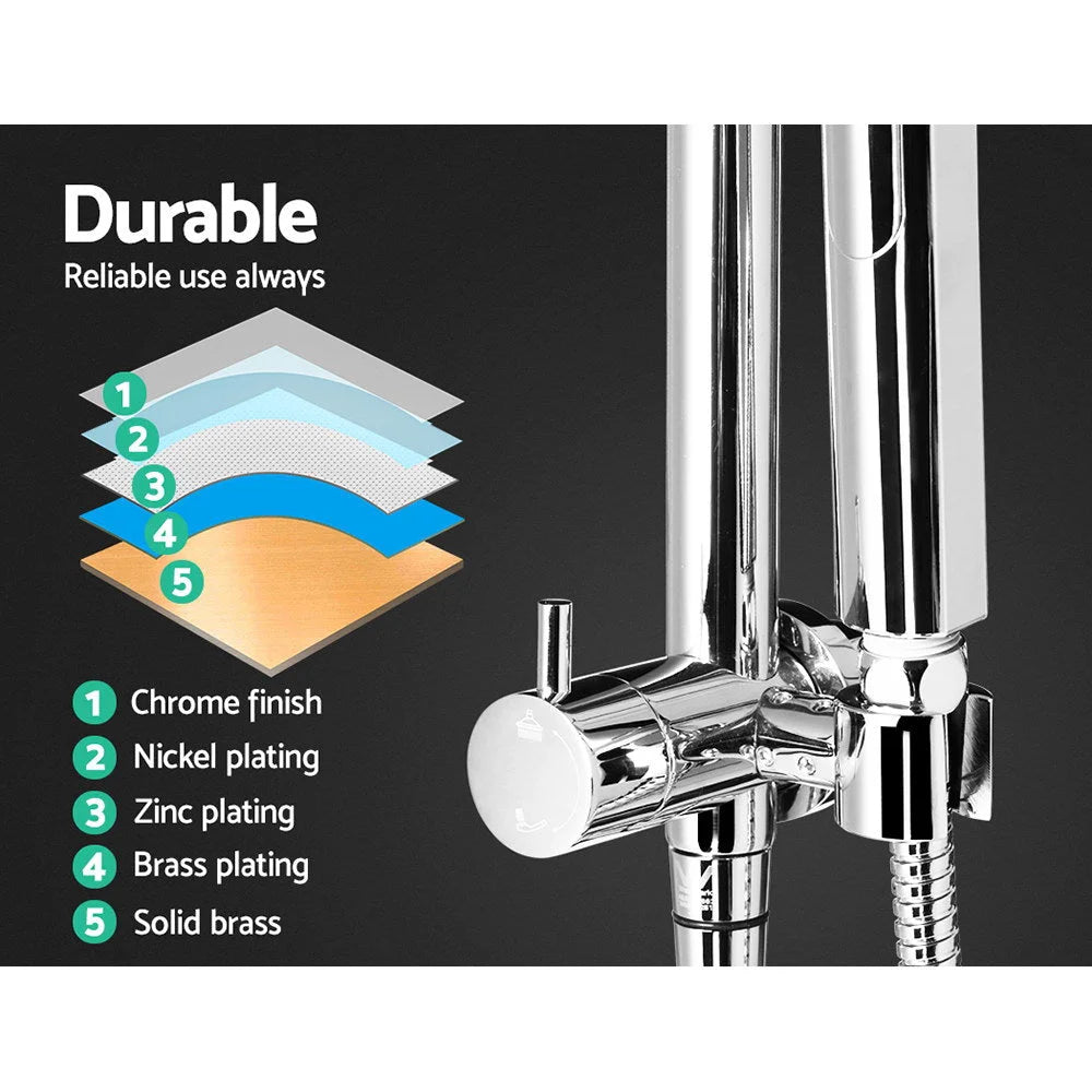 Rain Shower Head Set 9″ Round Handheld High‑Pressure Chrome