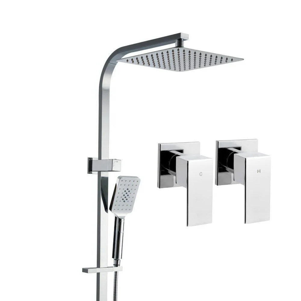 Chrome shower head with brass body and chrome handle