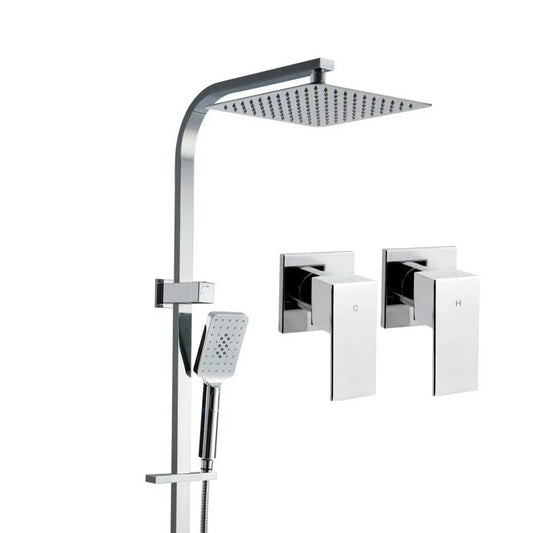 Chrome shower head with brass body and chrome handle
