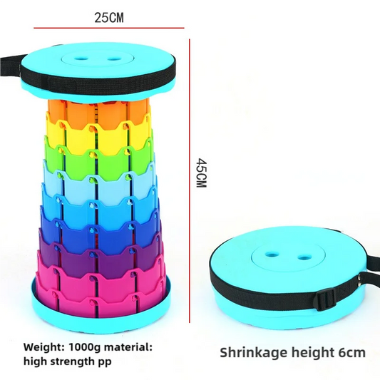 Rainbow Color Stitching Cyan Portable Outdoor Telescopic