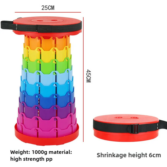 Rainbow Color Stitching Red Portable Outdoor Telescopic