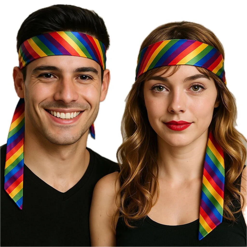 Rainbow Long Headband Band Gay Pride Scarf LBGTQ Hair Tie