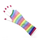 Rainbow Stripe Fishnet Fingerless Gloves 80s Costume